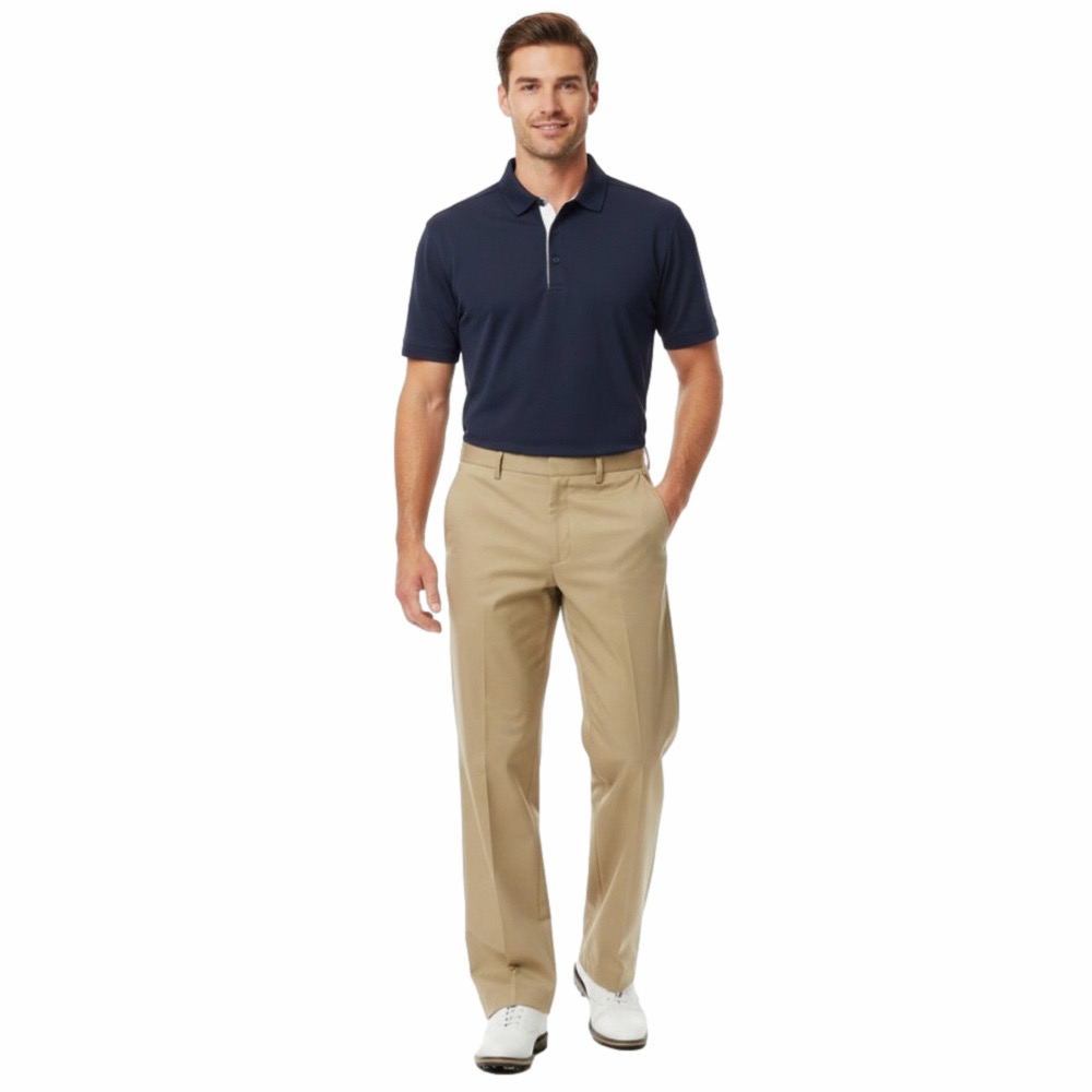 Snake Eyes 34/32 Men Khaki Tan Flat Front Golf Athletic Activewear Sporty Pants